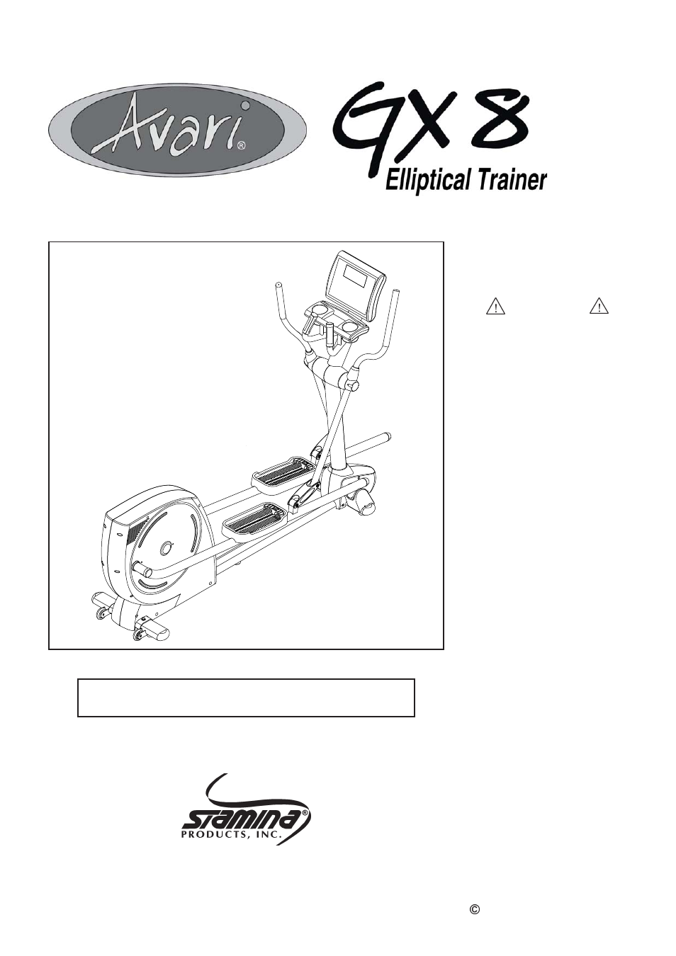 Stamina Products AVARI GX 8 User Manual | 31 pages