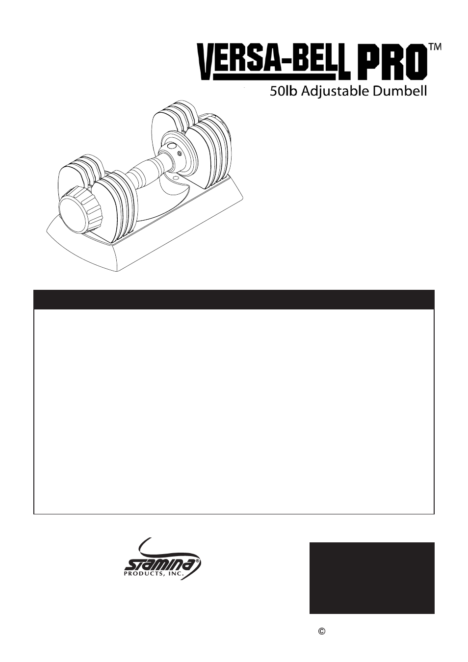 Stamina Products VERSA-BELL PRO User Manual | 2 pages