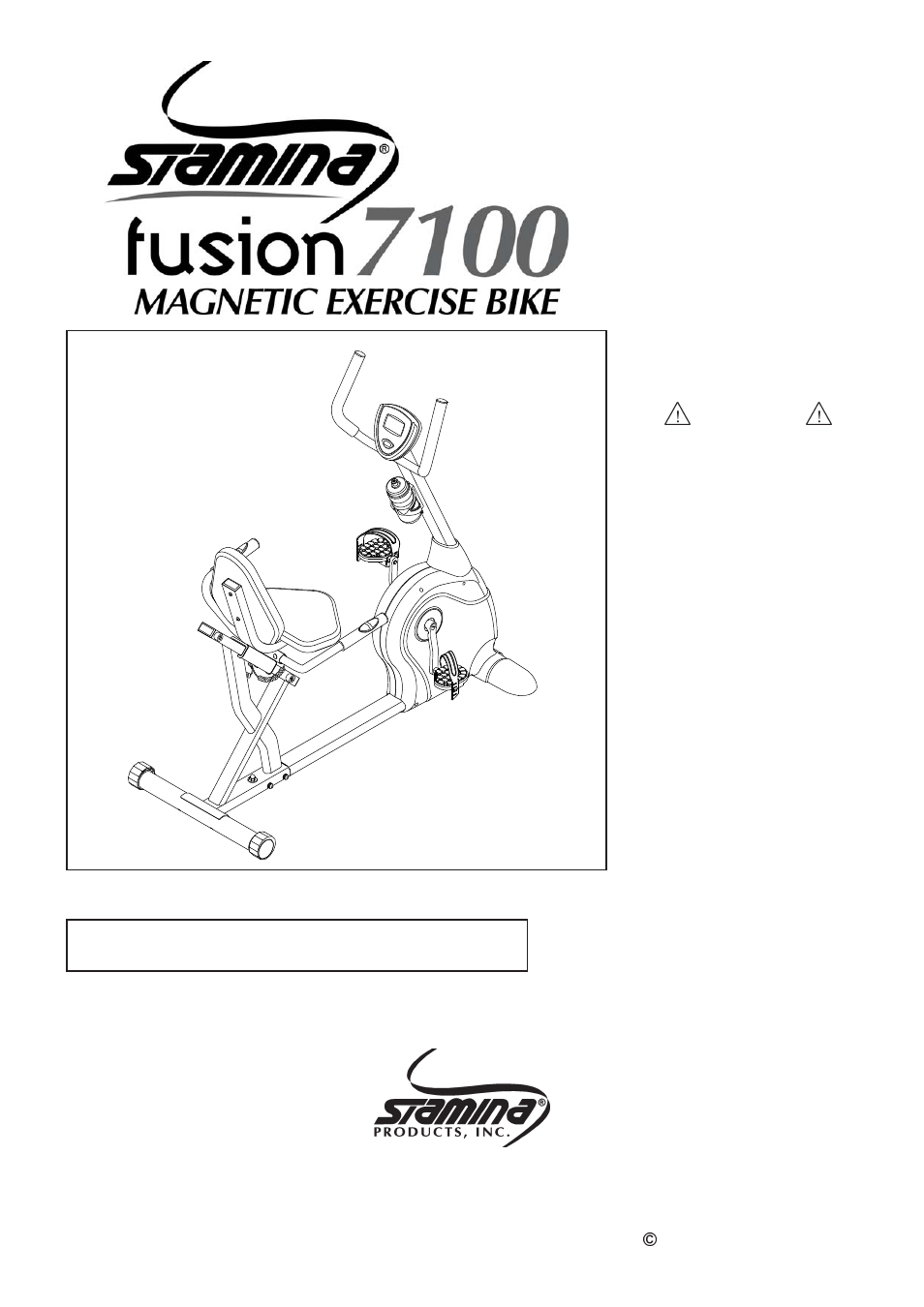 Stamina Products Fusion 7100 User Manual | 26 pages