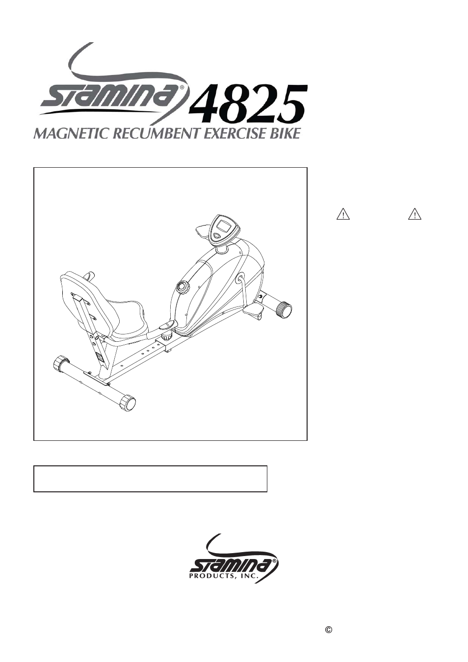 Stamina Products 4825 User Manual | 23 pages