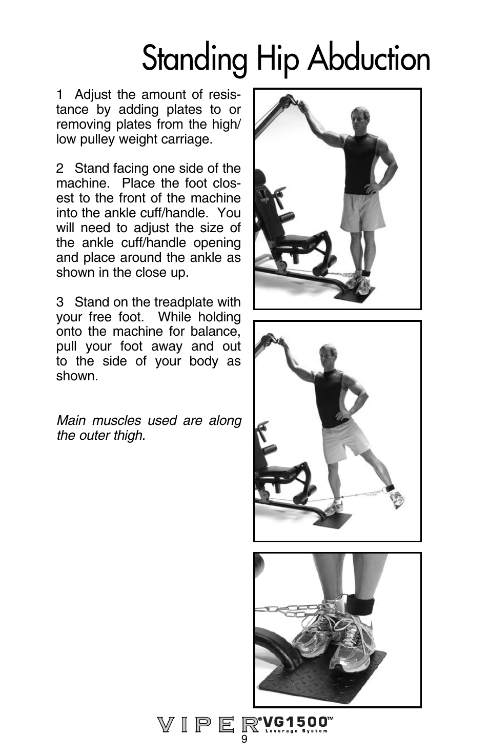 Standing hip abduction | Stamina Products Viper VG1500 User Manual | Page 11 / 32