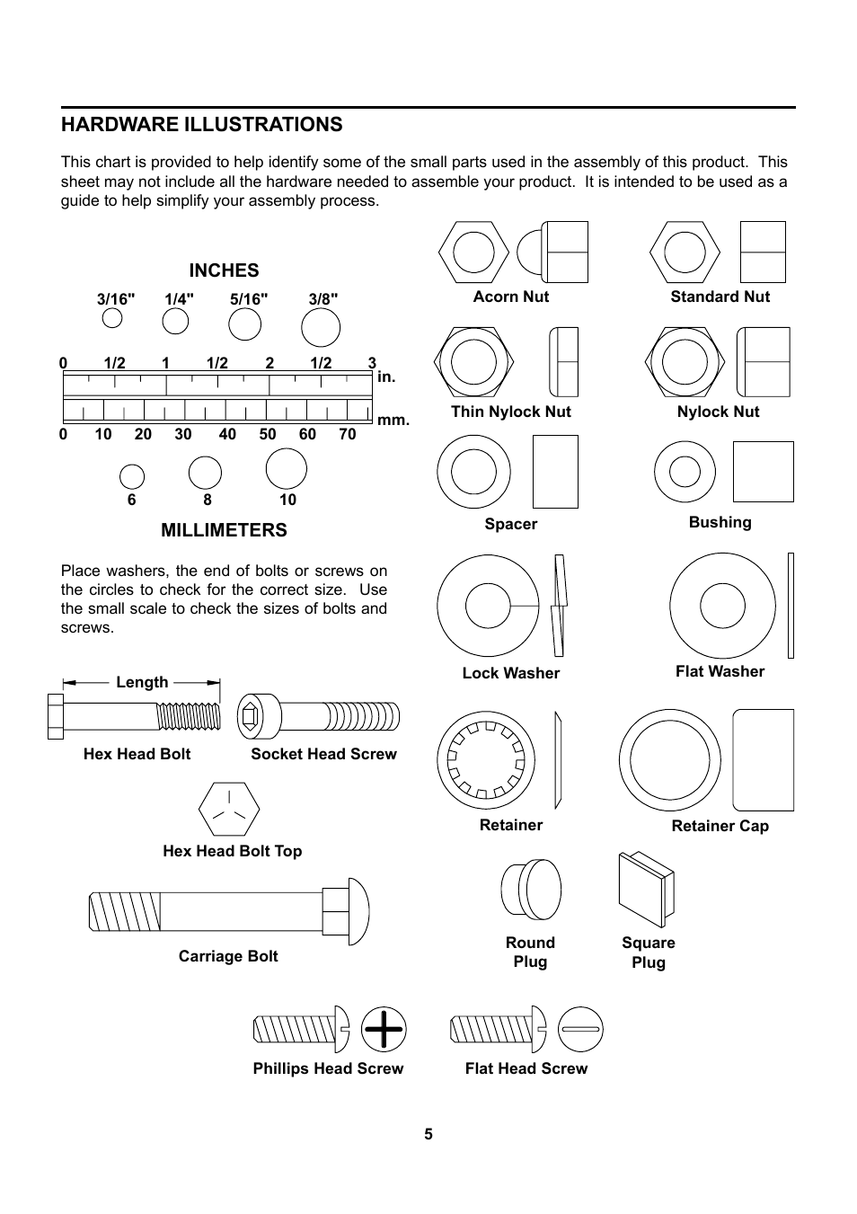 Hardware illustrations | Stamina Products 15-0100 User Manual | Page 5 / 15