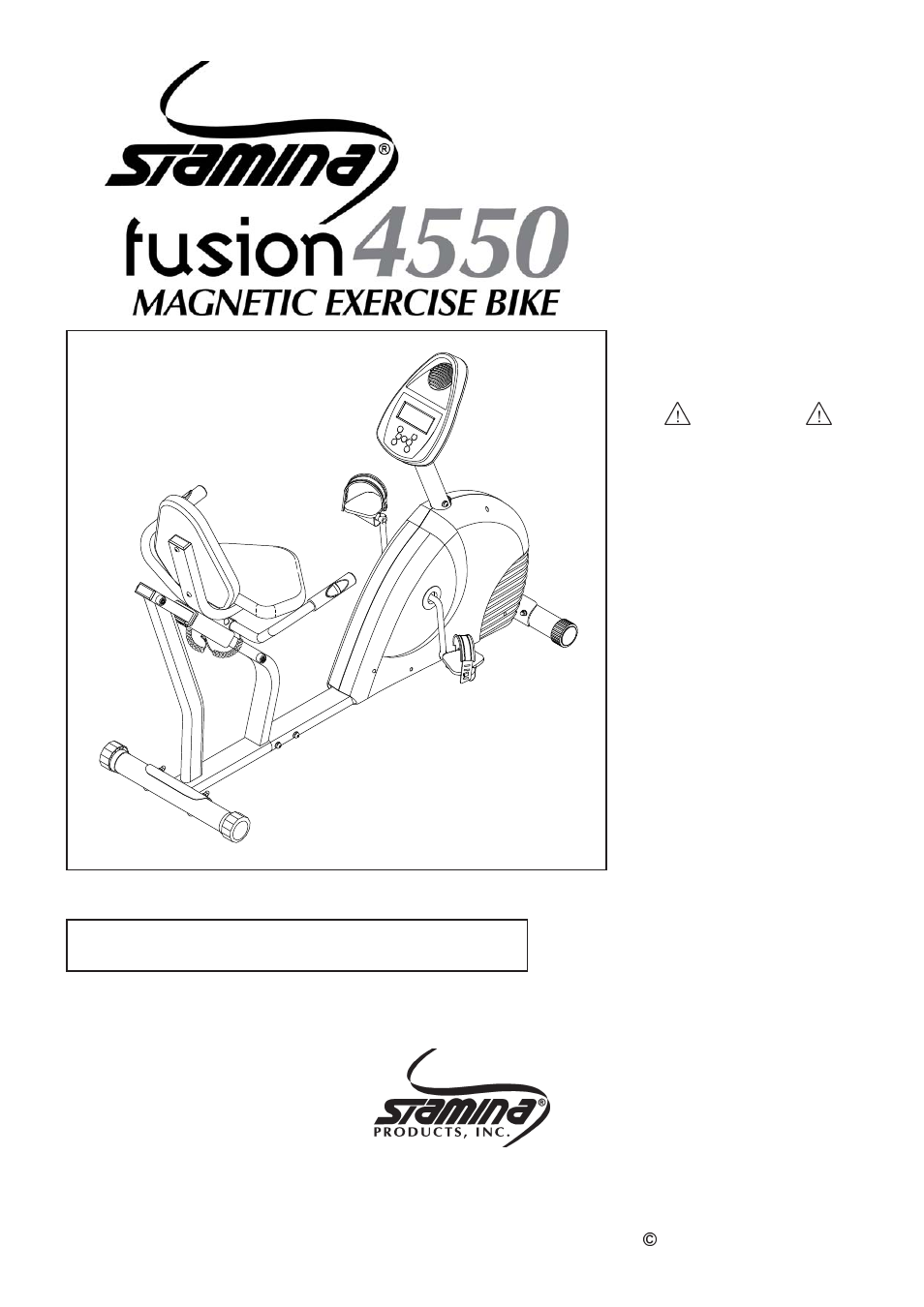Stamina Products Exercise Bike 15-4550 User Manual | 26 pages