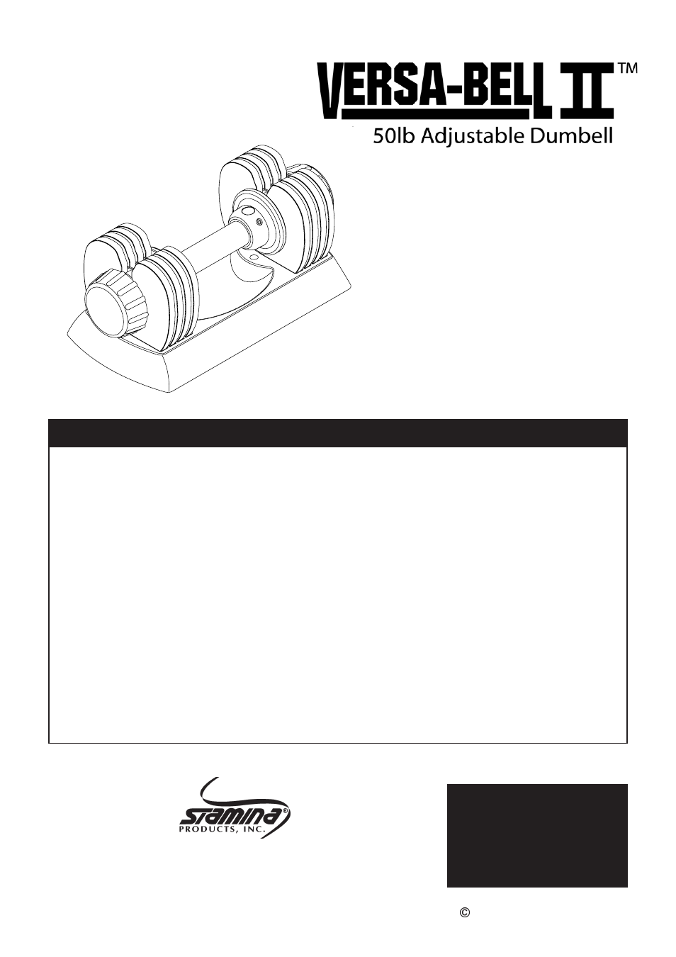 Stamina Products Versa-Bell 50lb User Manual | 2 pages