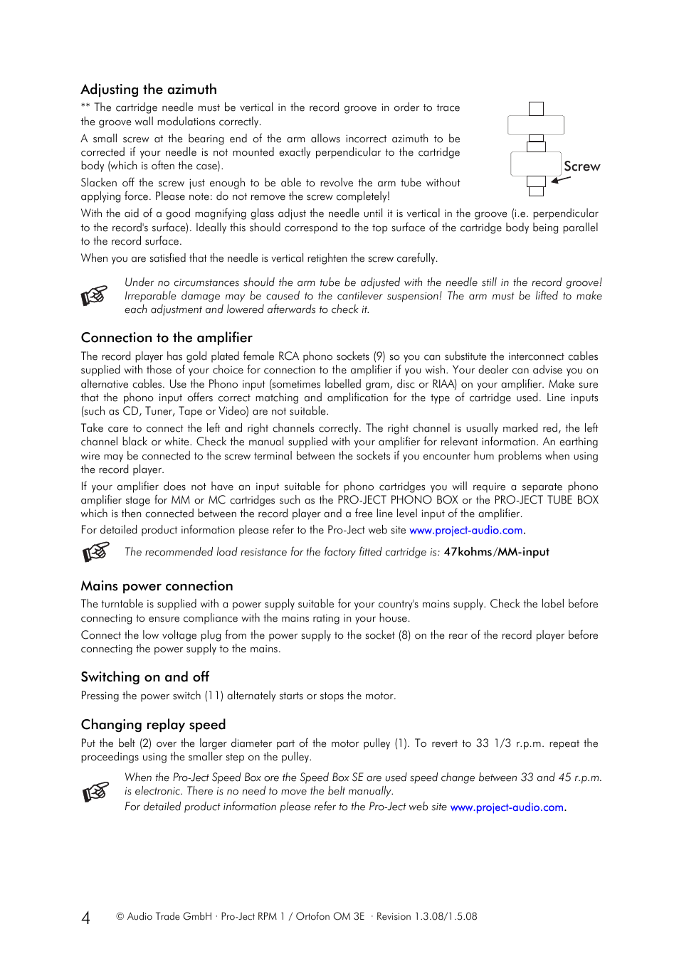 Pro-Ject GENIE RPM 1 User Manual | Page 4 / 7