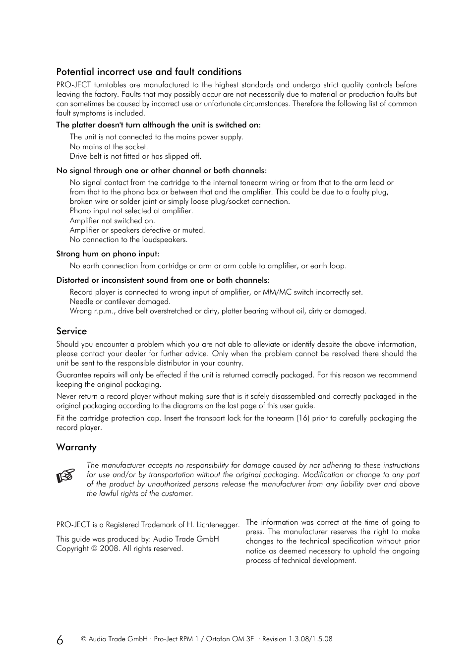 Pro-Ject GENIE RPM 1 User Manual | Page 6 / 7