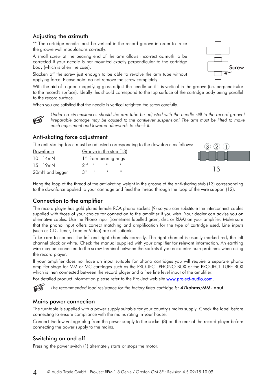 Pro-Ject RPM 1.3 Genie User Manual | Page 4 / 7