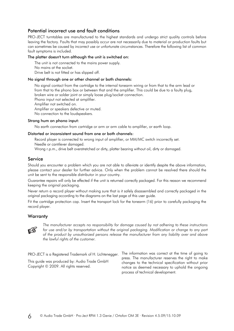 Pro-Ject RPM 1.3 Genie User Manual | Page 6 / 7