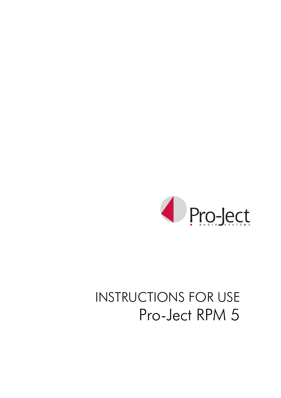 Pro-Ject RPM 5 User Manual | 8 pages