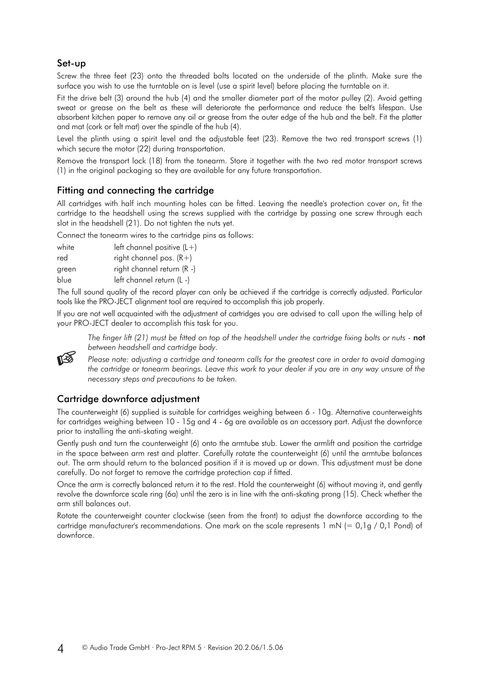 Pro-Ject RPM 5 User Manual | Page 4 / 8