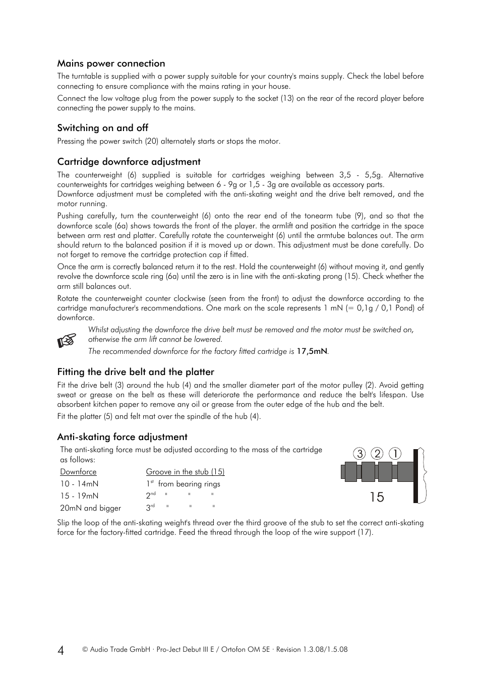 Pro-Ject DEBUT III E User Manual | Page 4 / 8