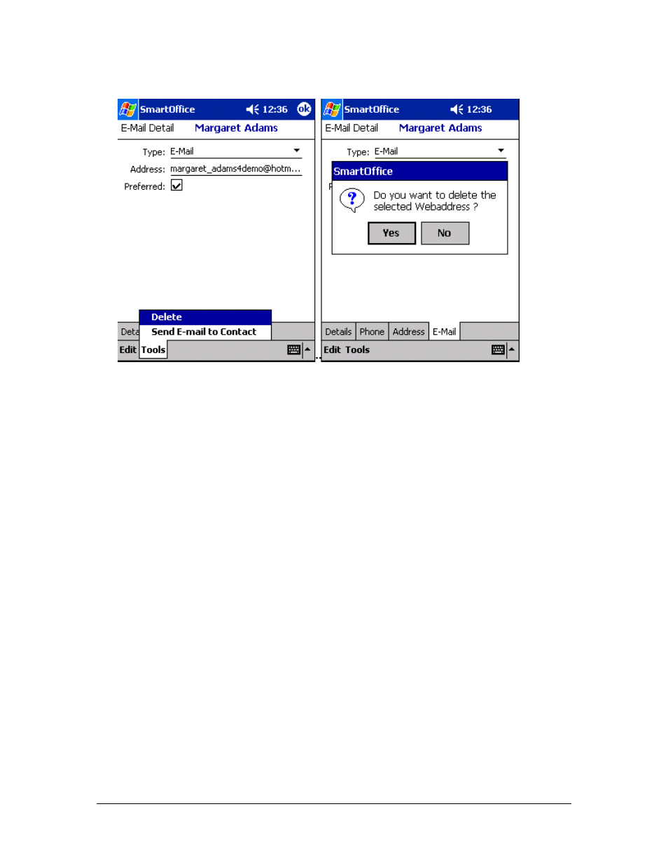 Creating a business contact record, From the contact summary screen | Smart Parts Mobile for Pocket PC User Manual | Page 23 / 42