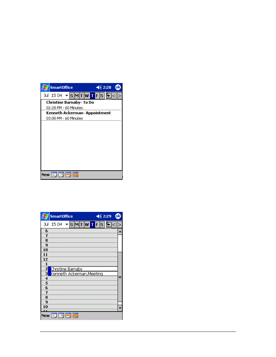 Calendar, Agendaview, Dayview | Smart Parts Mobile for Pocket PC User Manual | Page 27 / 42