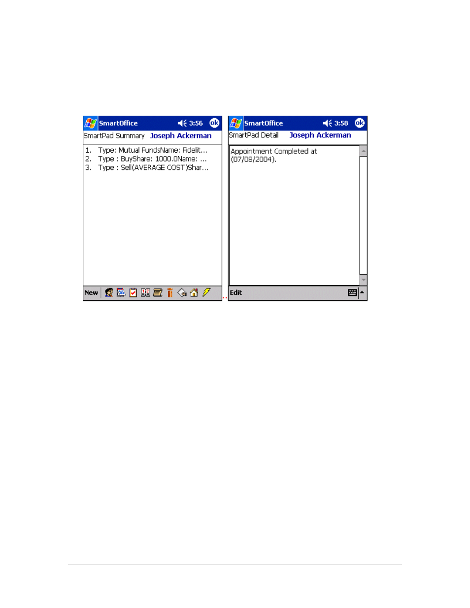 Adding a smartpad note, Deleting a smartpad note, From smartpad summary | From smartpad detail screen | Smart Parts Mobile for Pocket PC User Manual | Page 39 / 42