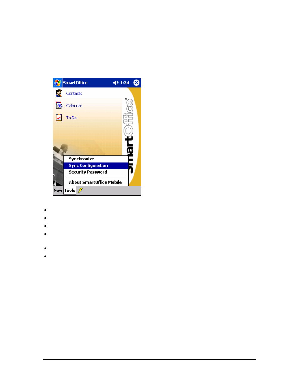 Synchronization options | Smart Parts Mobile for Pocket PC User Manual | Page 9 / 42