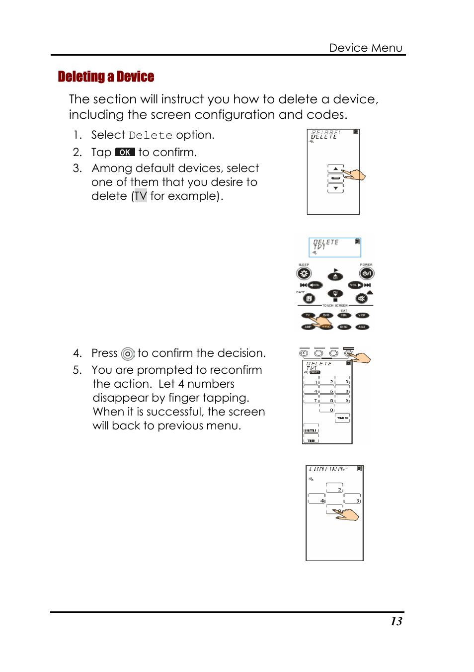 Deleting a device | Sunwave Tech. SRC-3820 User Manual | Page 19 / 51