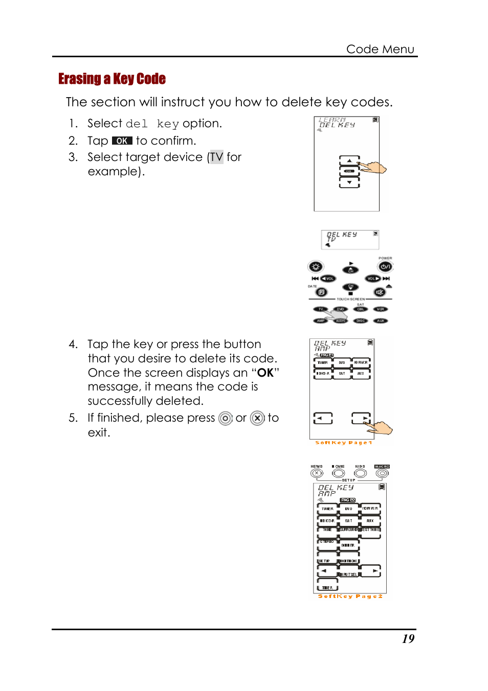 Erasing a key code | Sunwave Tech. SRC-3820 User Manual | Page 25 / 51