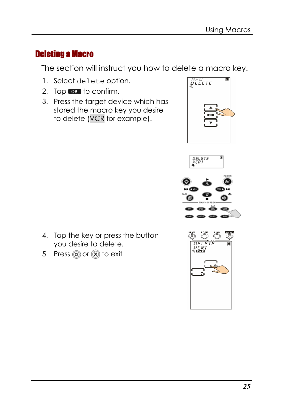 Deleting a macro | Sunwave Tech. SRC-3820 User Manual | Page 31 / 51