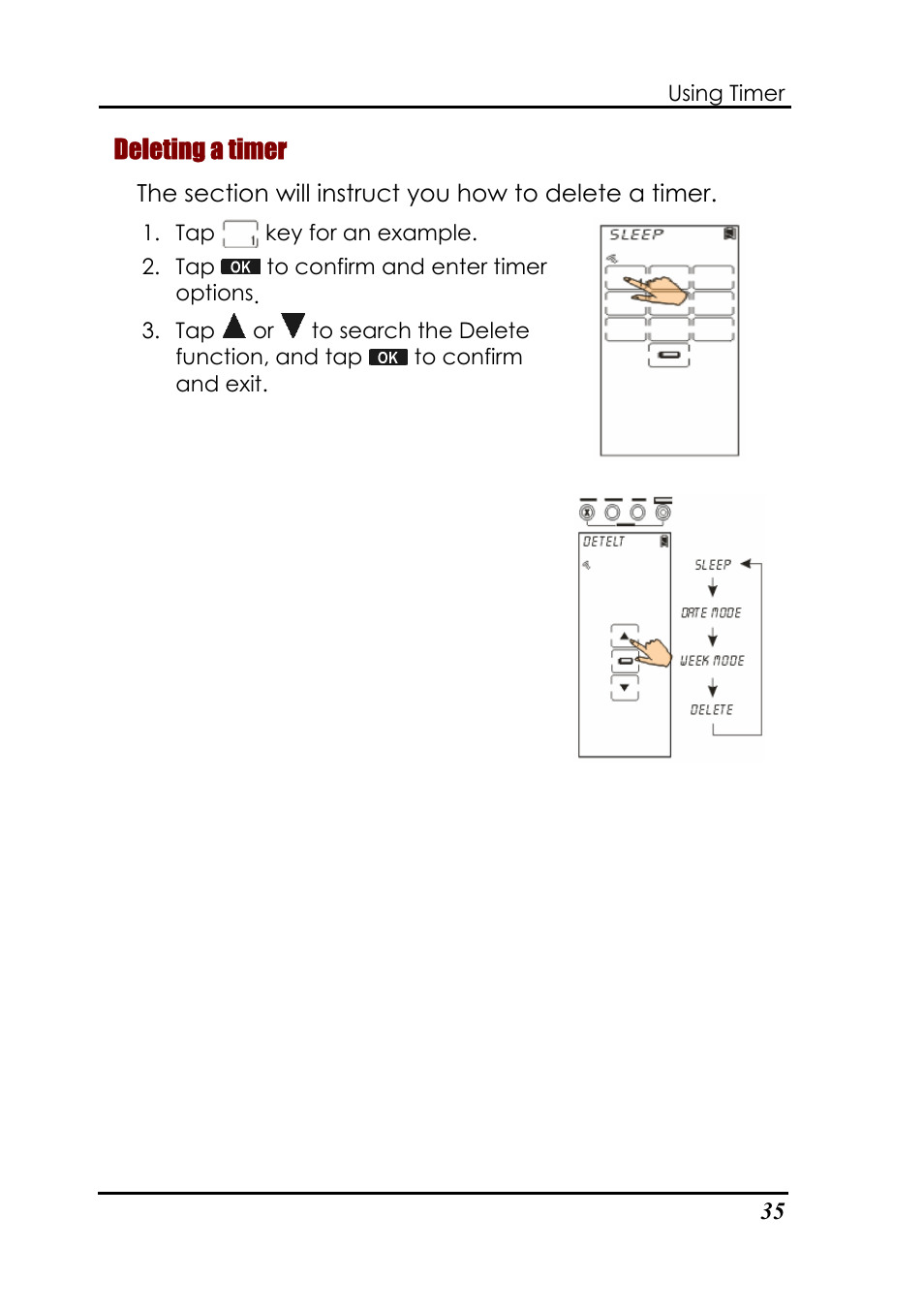 Deleting a timer | Sunwave Tech. SRC-3820 User Manual | Page 41 / 51