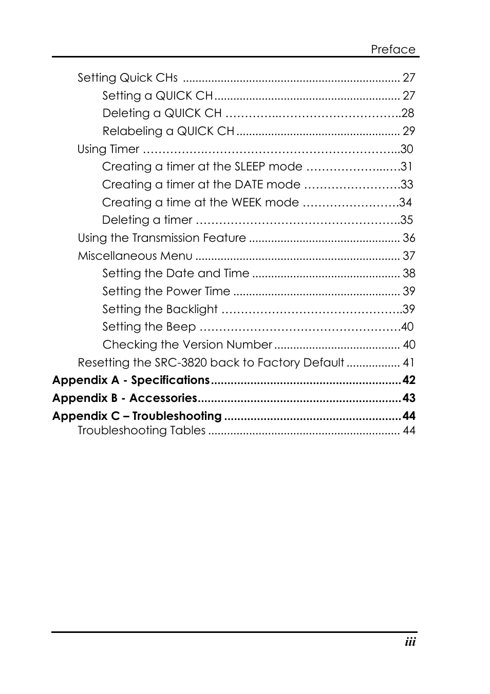 Sunwave Tech. SRC-3820 User Manual | Page 5 / 51