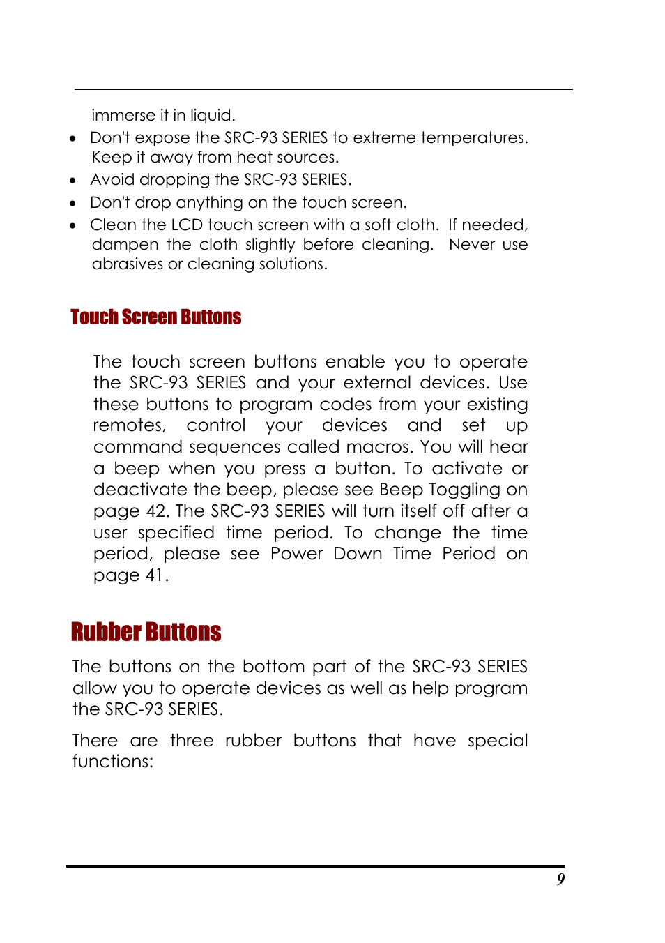 Rubber buttons | Sunwave Tech. SRC-3310/9320 User Manual | Page 13 / 51