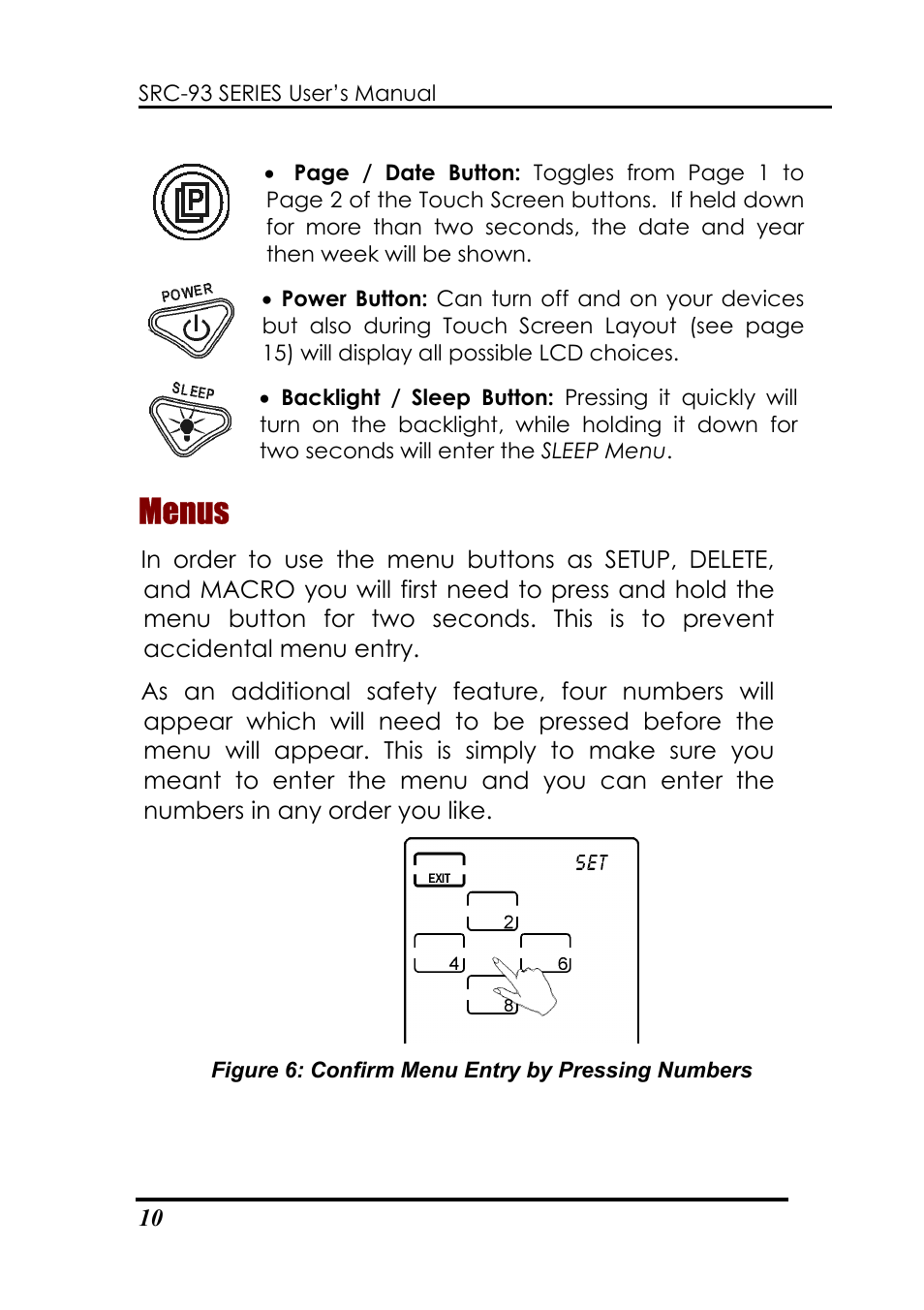 Menus | Sunwave Tech. SRC-3310/9320 User Manual | Page 14 / 51