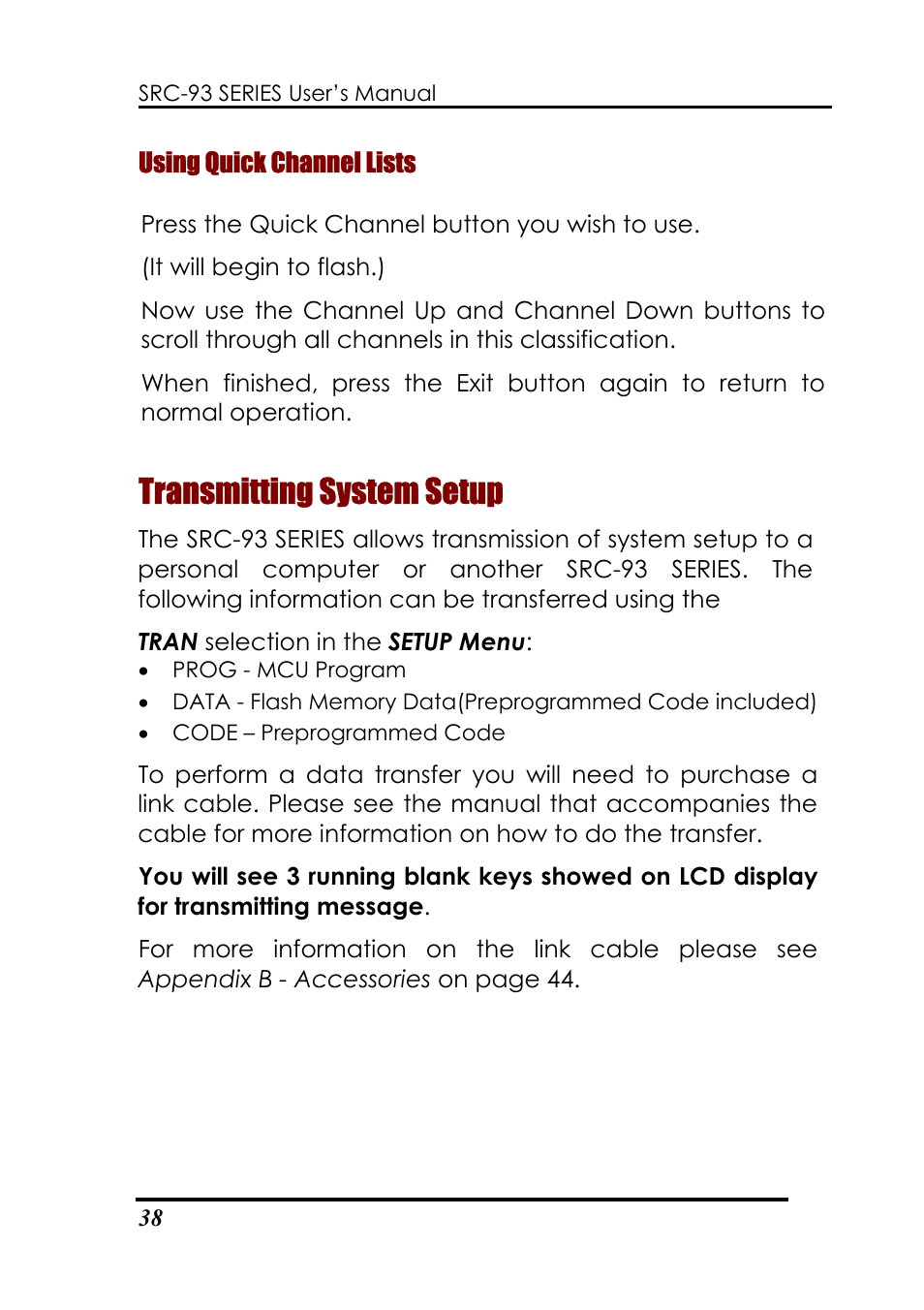 Transmitting system setup | Sunwave Tech. SRC-3310/9320 User Manual | Page 42 / 51