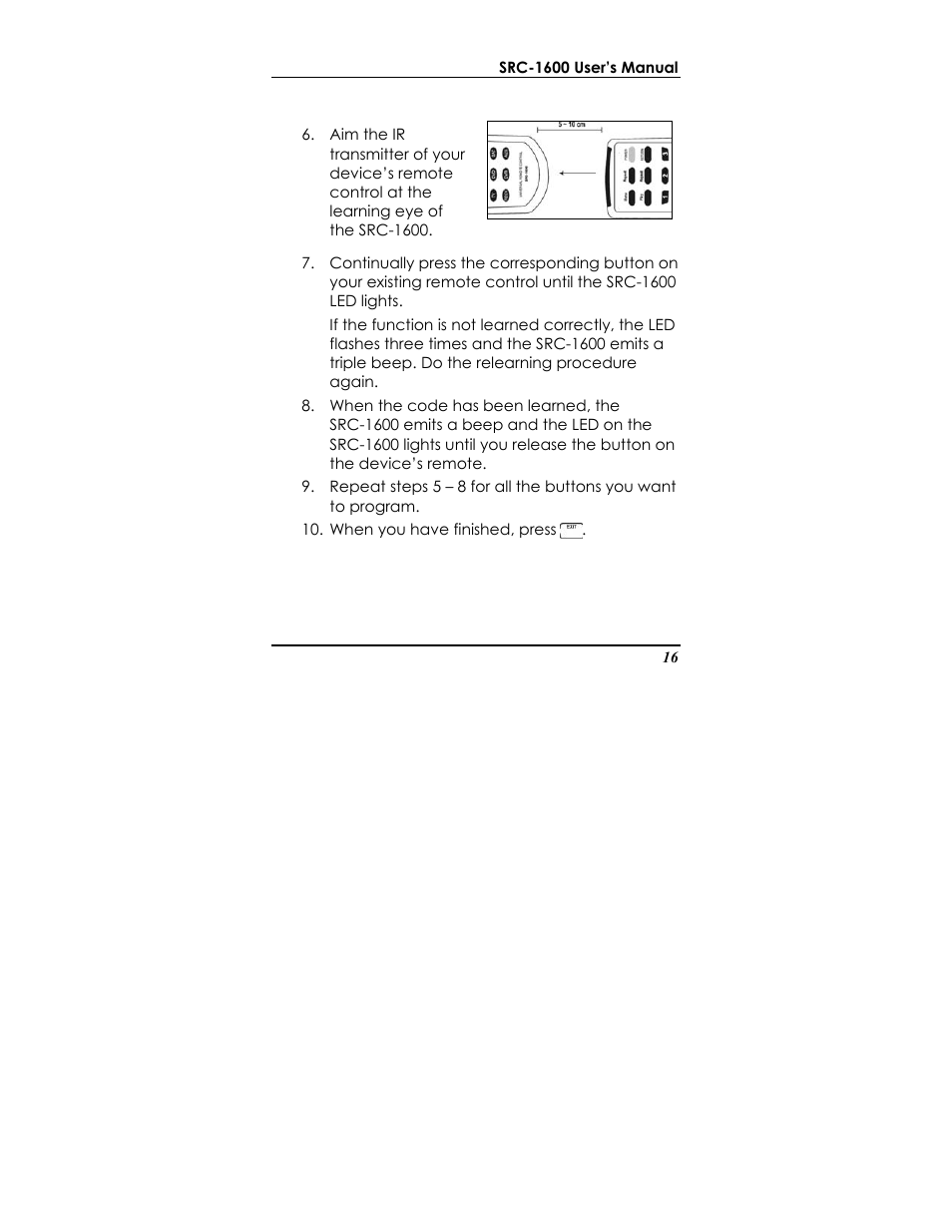 Sunwave Tech. SRC-1600 User Manual | Page 20 / 38