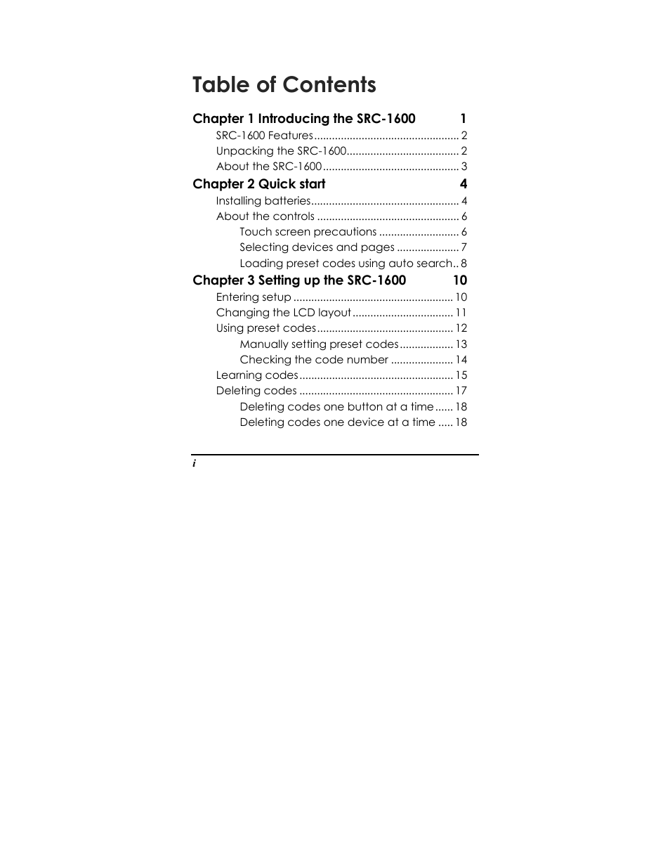 Sunwave Tech. SRC-1600 User Manual | Page 3 / 38