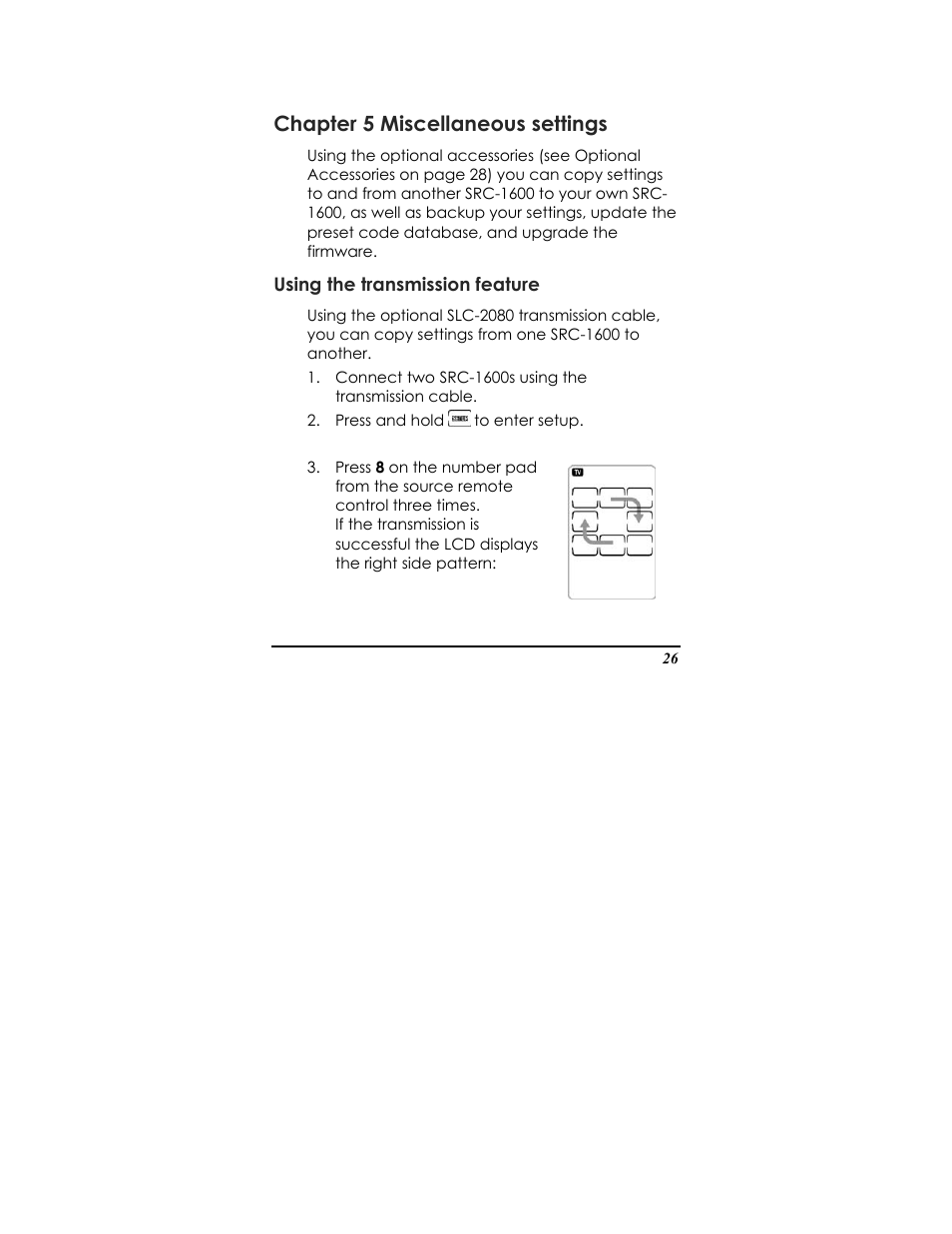 Chapter 5 miscellaneous settings | Sunwave Tech. SRC-1600 User Manual | Page 30 / 38