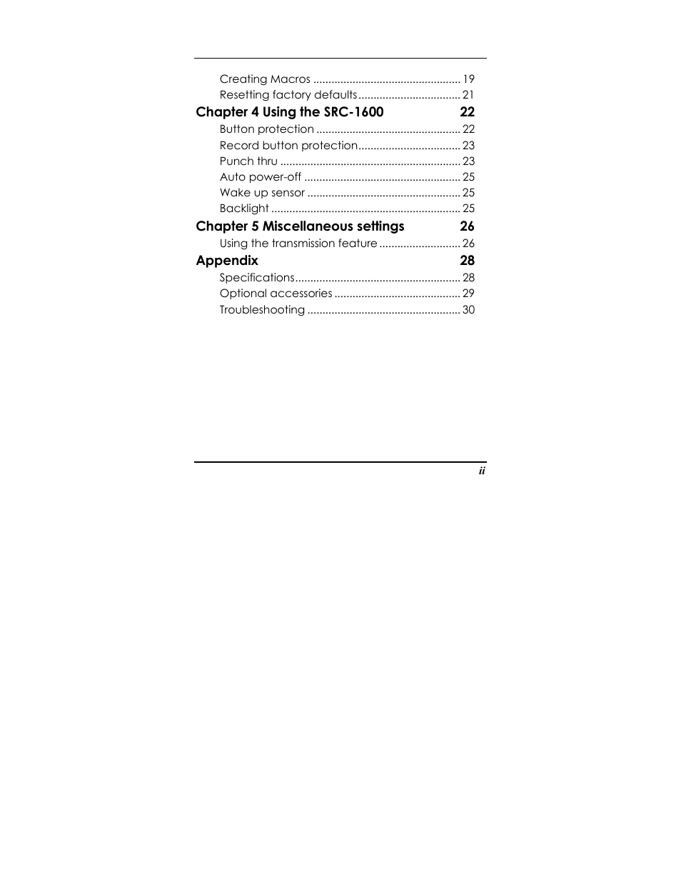 Sunwave Tech. SRC-1600 User Manual | Page 4 / 38