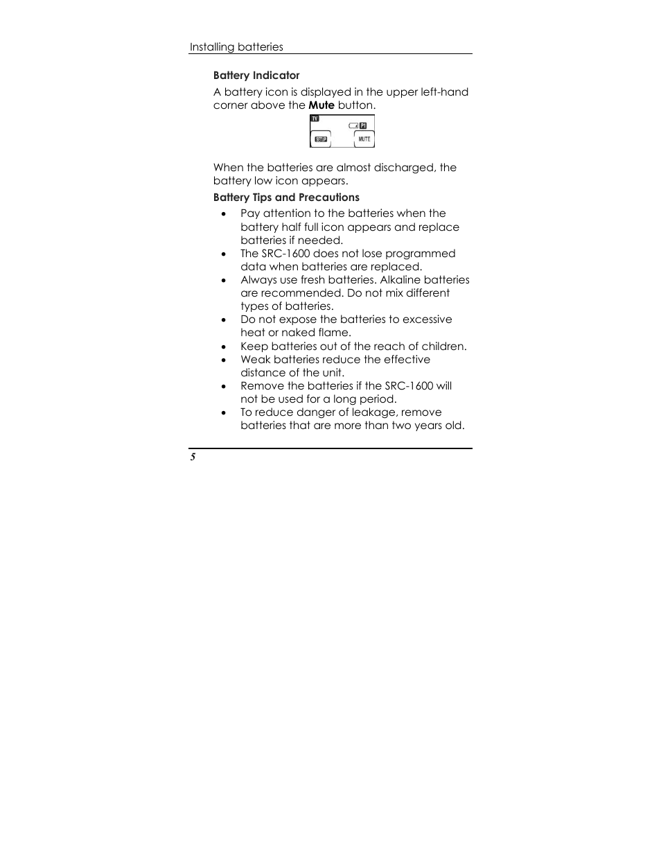 Sunwave Tech. SRC-1600 User Manual | Page 9 / 38