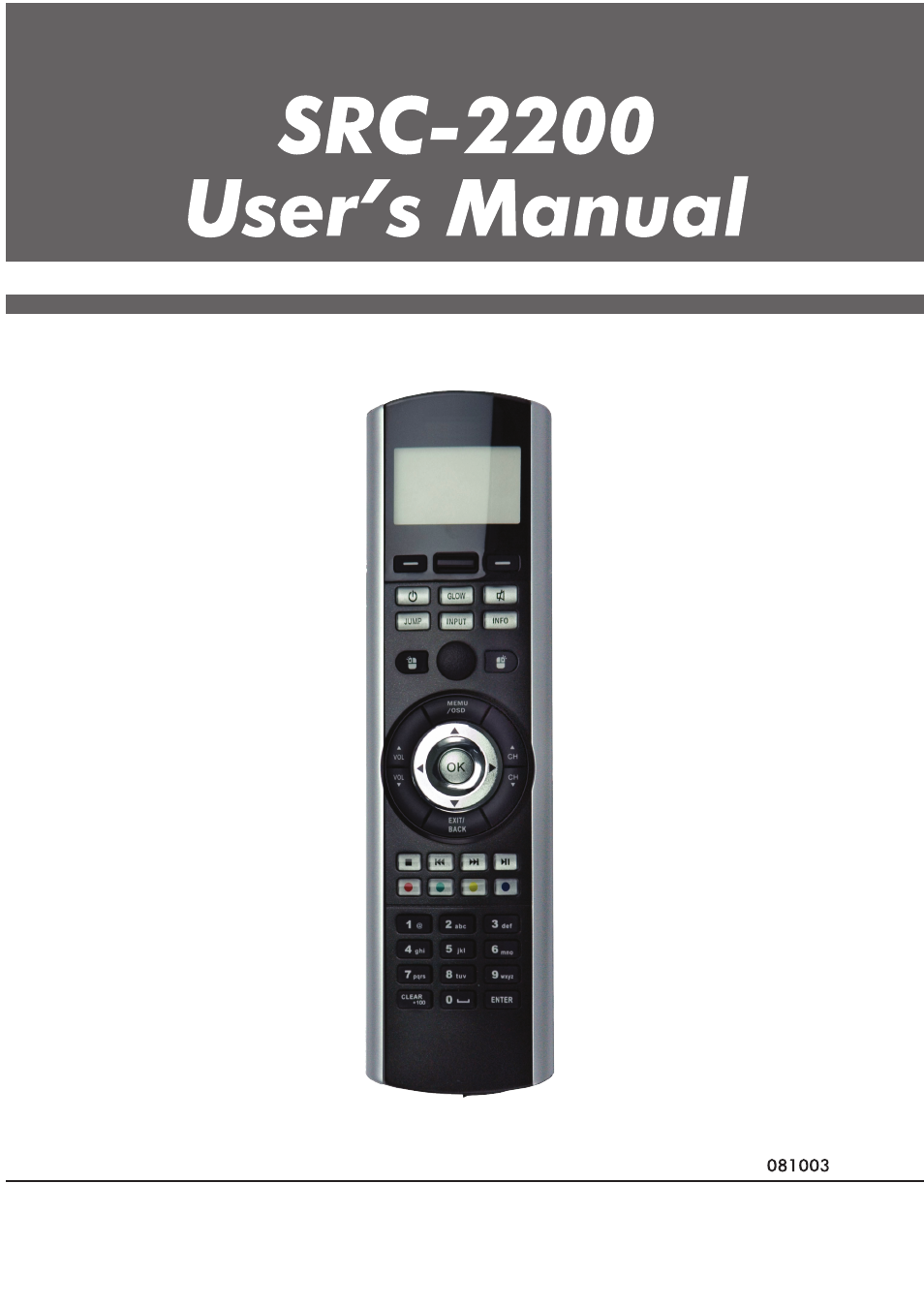 Sunwave Tech. SRC-2200 User Manual | 31 pages