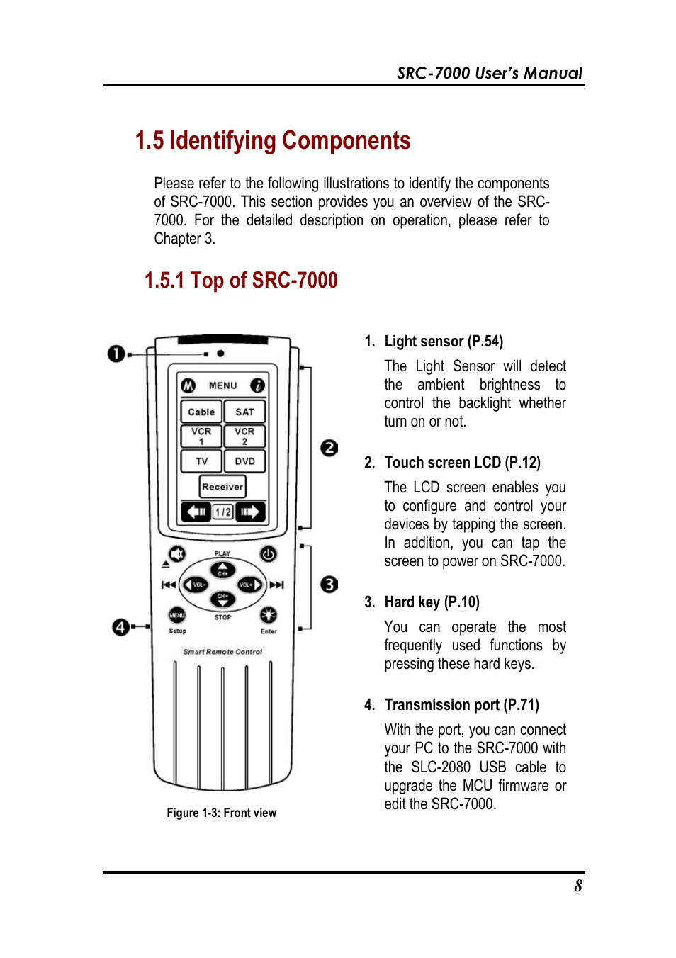 5 identifying components | Sunwave Tech. SRC-7000 User Manual | Page 10 / 75