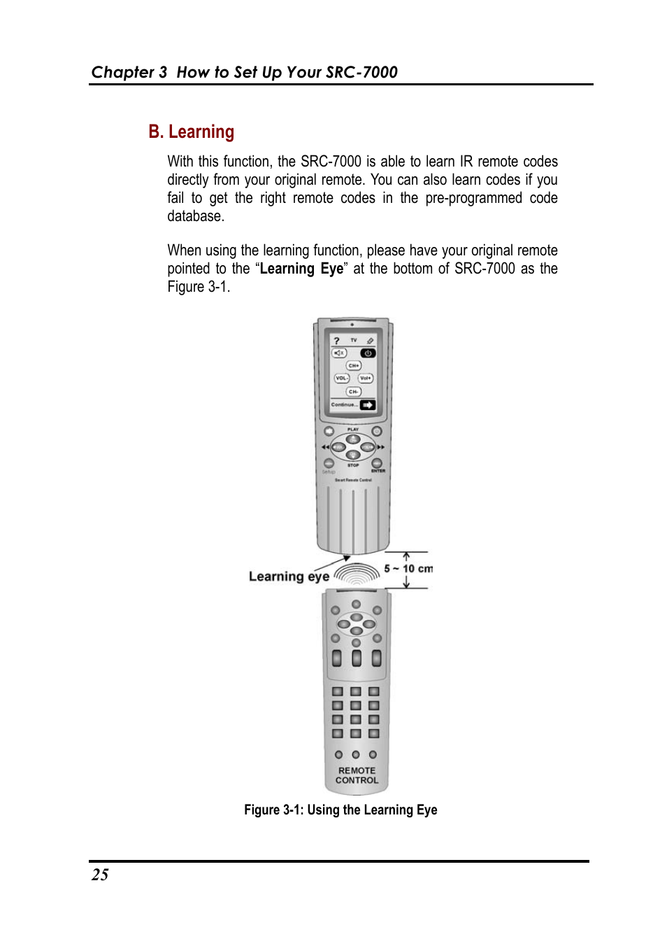 B. learning | Sunwave Tech. SRC-7000 User Manual | Page 27 / 75