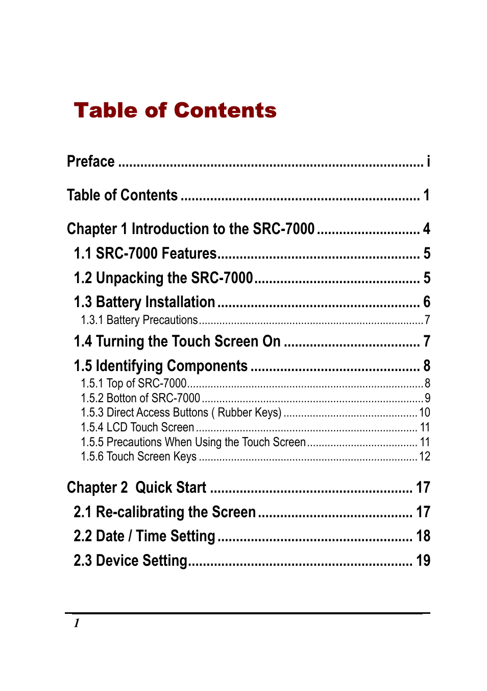 Sunwave Tech. SRC-7000 User Manual | Page 3 / 75