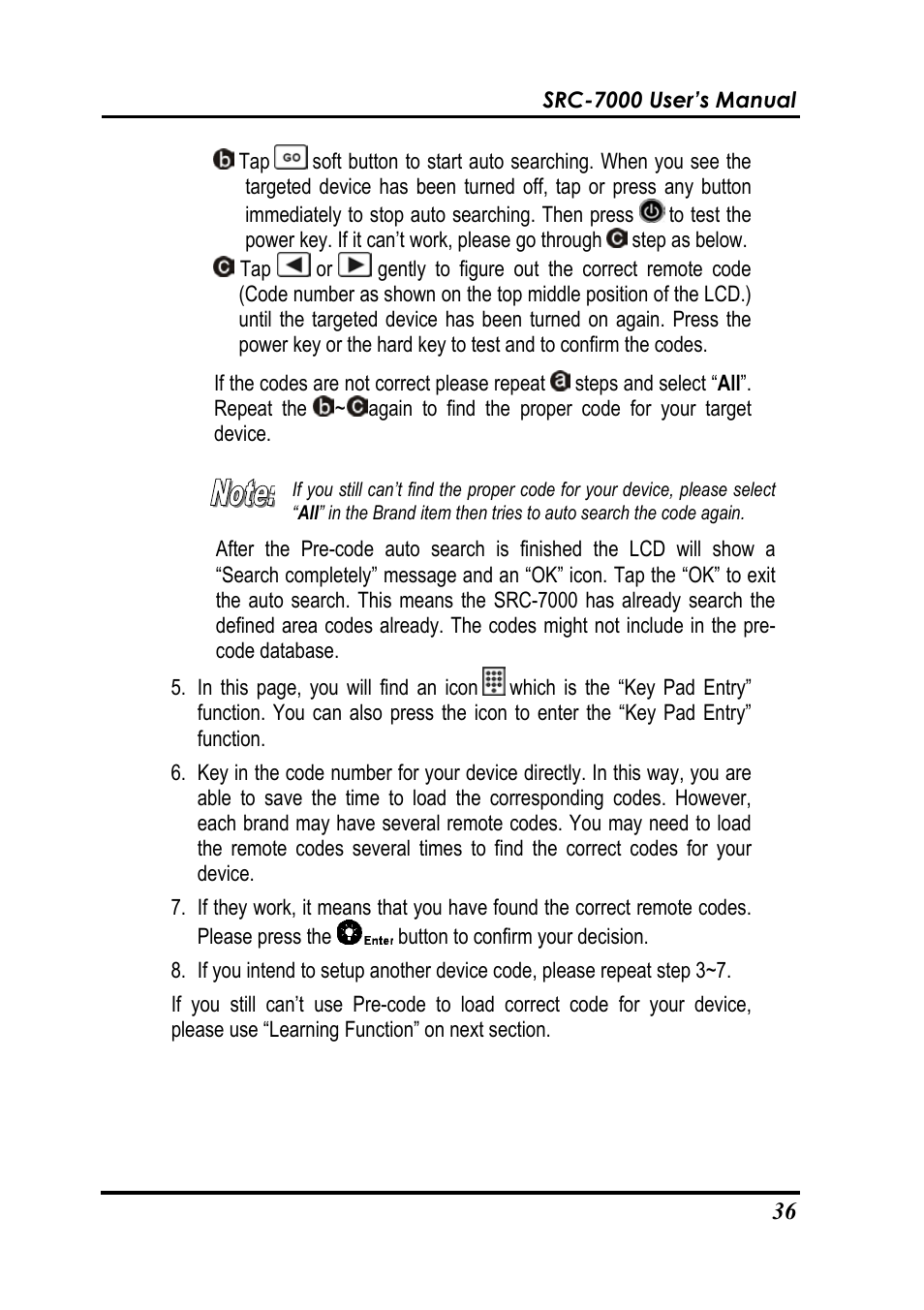 Sunwave Tech. SRC-7000 User Manual | Page 38 / 75