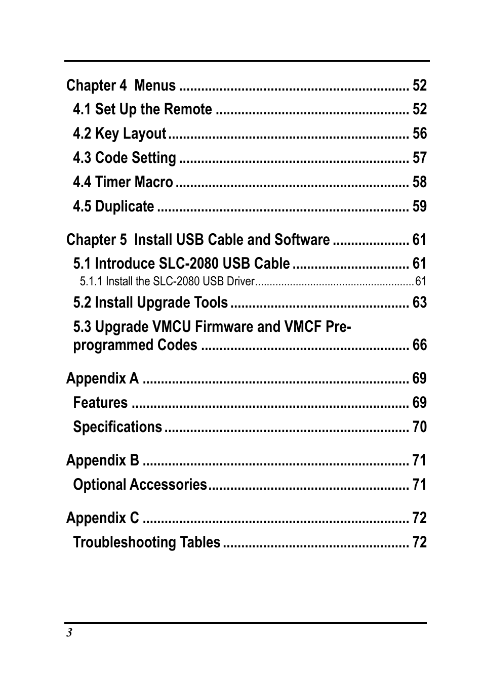 Sunwave Tech. SRC-7000 User Manual | Page 5 / 75