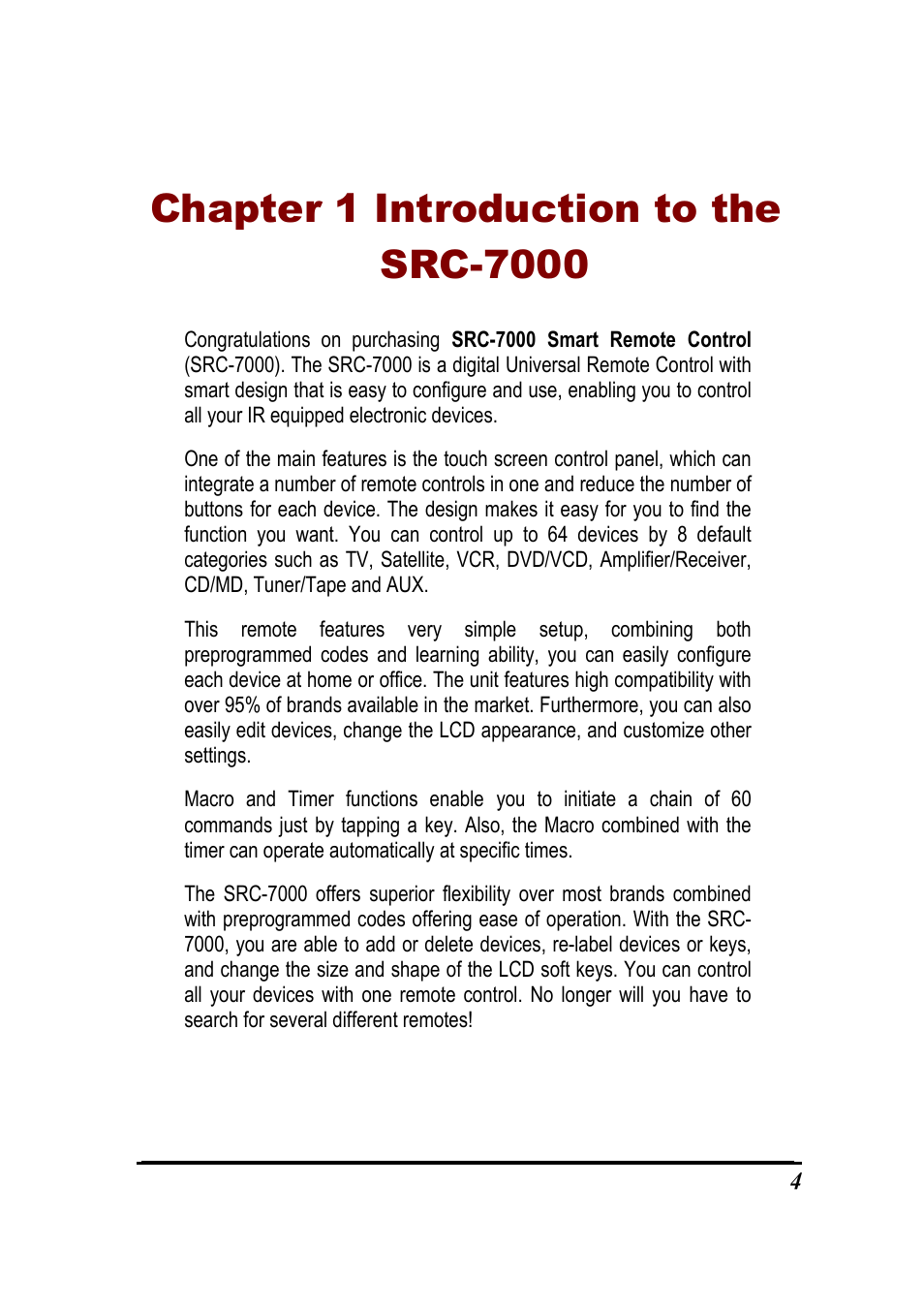 Sunwave Tech. SRC-7000 User Manual | Page 6 / 75