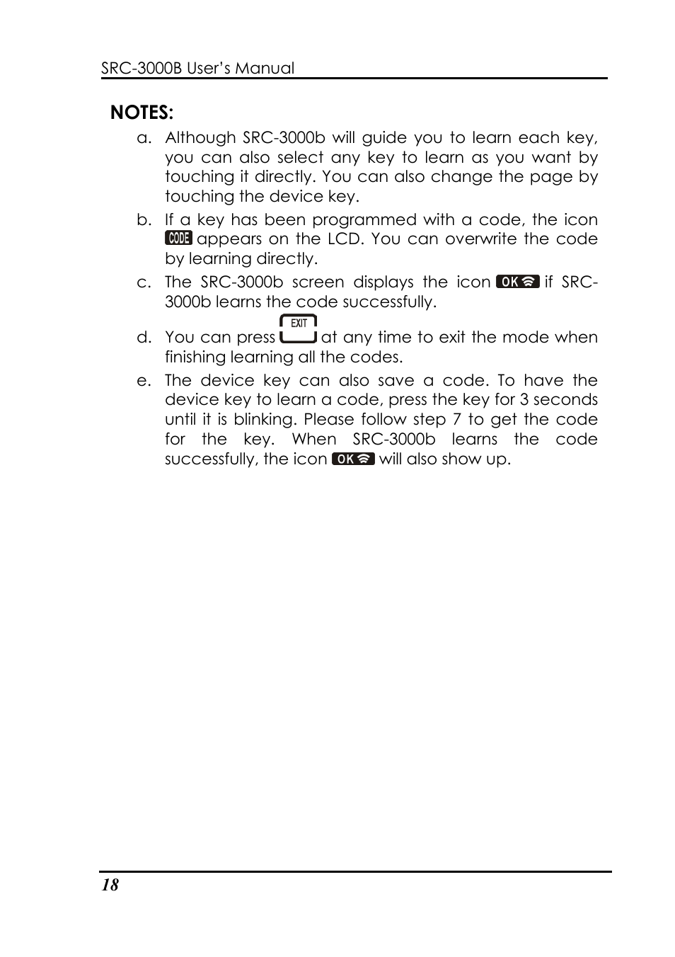 Sunwave Tech. SRC-3000b User Manual | Page 22 / 42