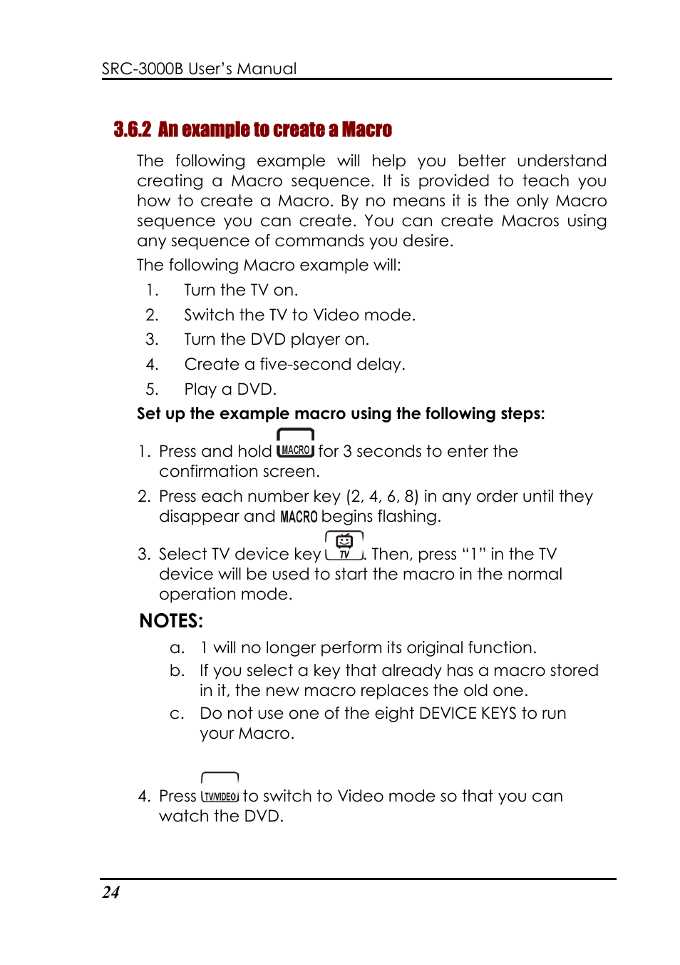 2 an example to create a macro | Sunwave Tech. SRC-3000b User Manual | Page 28 / 42