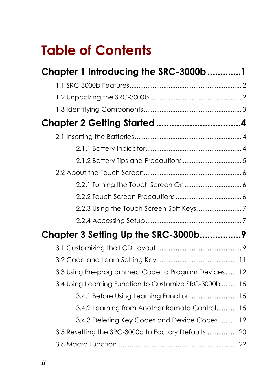 Sunwave Tech. SRC-3000b User Manual | Page 3 / 42