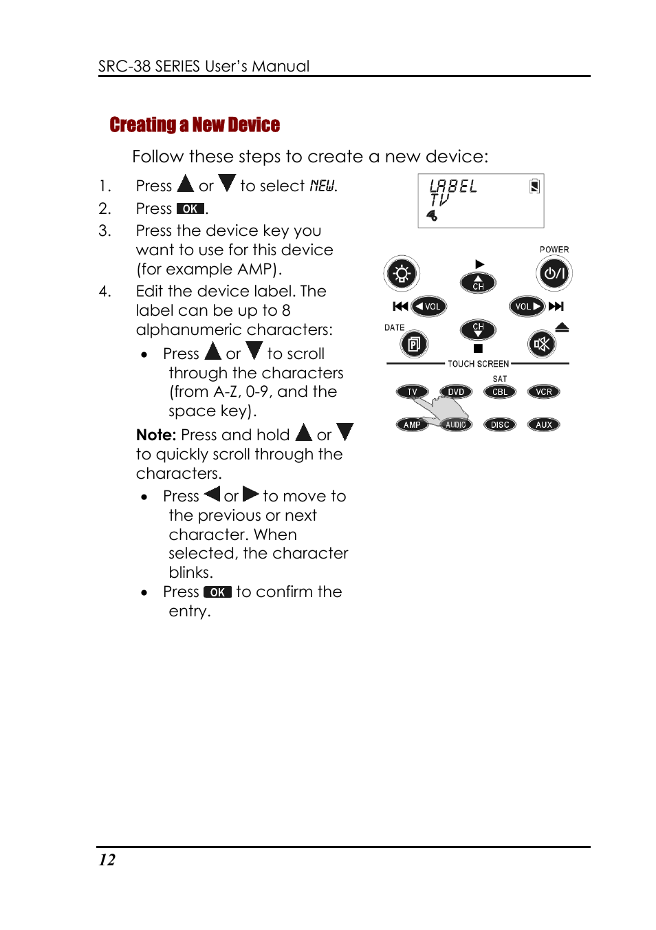 Creating a new device | Sunwave Tech. 3815 User Manual | Page 18 / 58