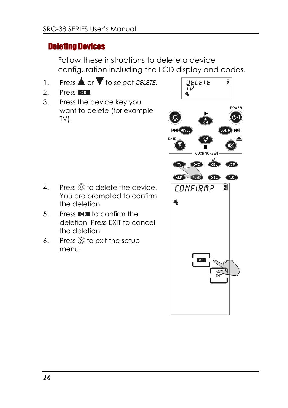 Deleting devices | Sunwave Tech. 3815 User Manual | Page 22 / 58