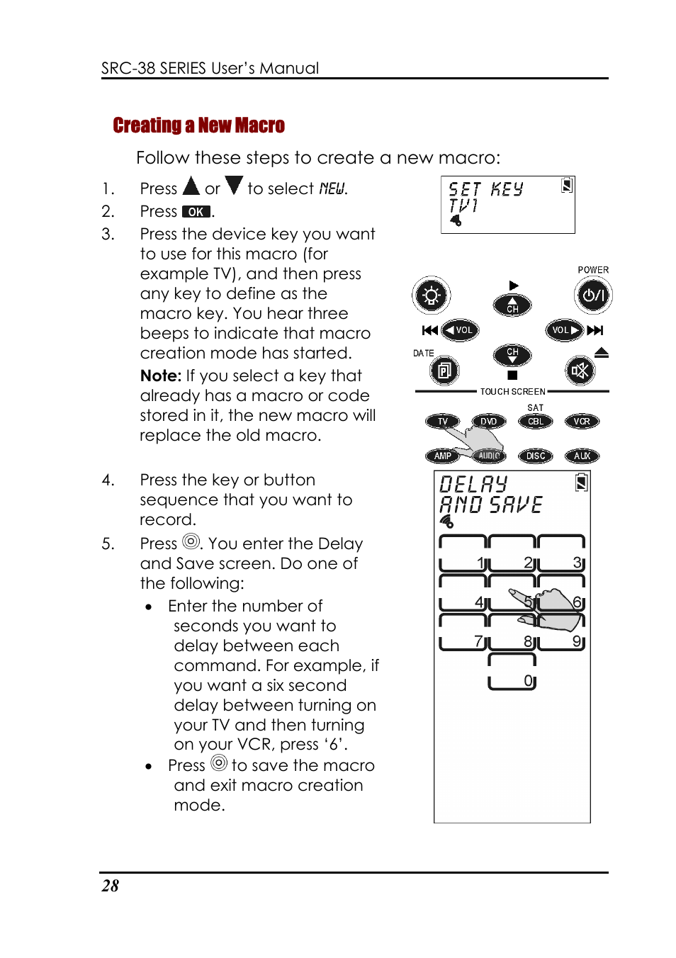 Creating a new macro | Sunwave Tech. 3815 User Manual | Page 34 / 58