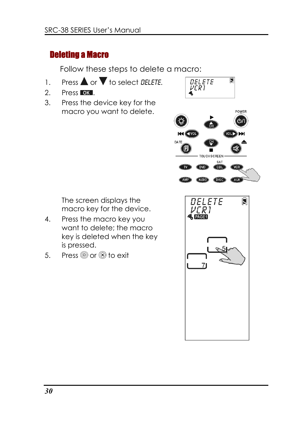 Deleting a macro | Sunwave Tech. 3815 User Manual | Page 36 / 58