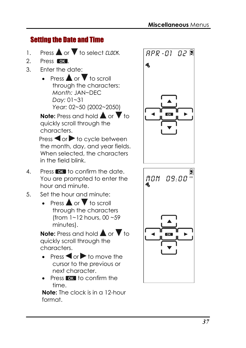 Setting the date and time | Sunwave Tech. 3815 User Manual | Page 43 / 58