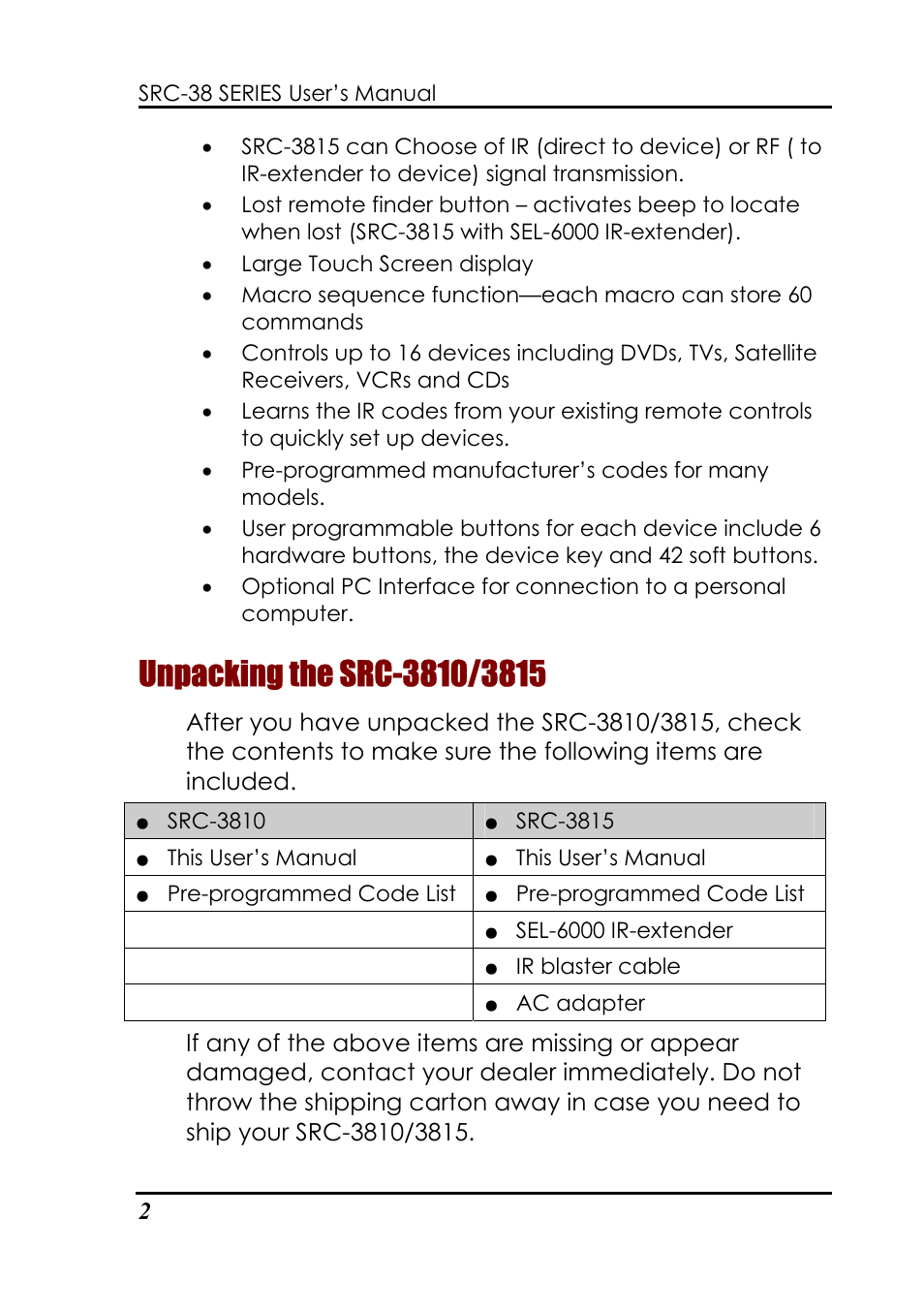 Sunwave Tech. 3815 User Manual | Page 8 / 58