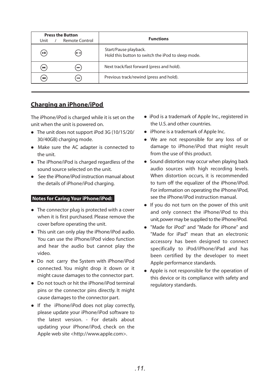 Charging an iphone/ipod | SoundFreaq SFQ-01 User Manual | Page 12 / 20