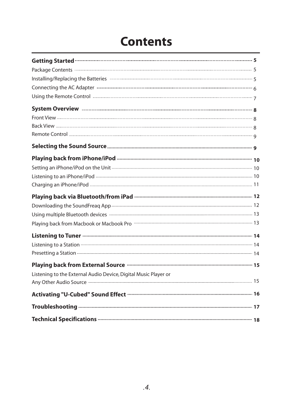 SoundFreaq SFQ-01 User Manual | Page 5 / 20